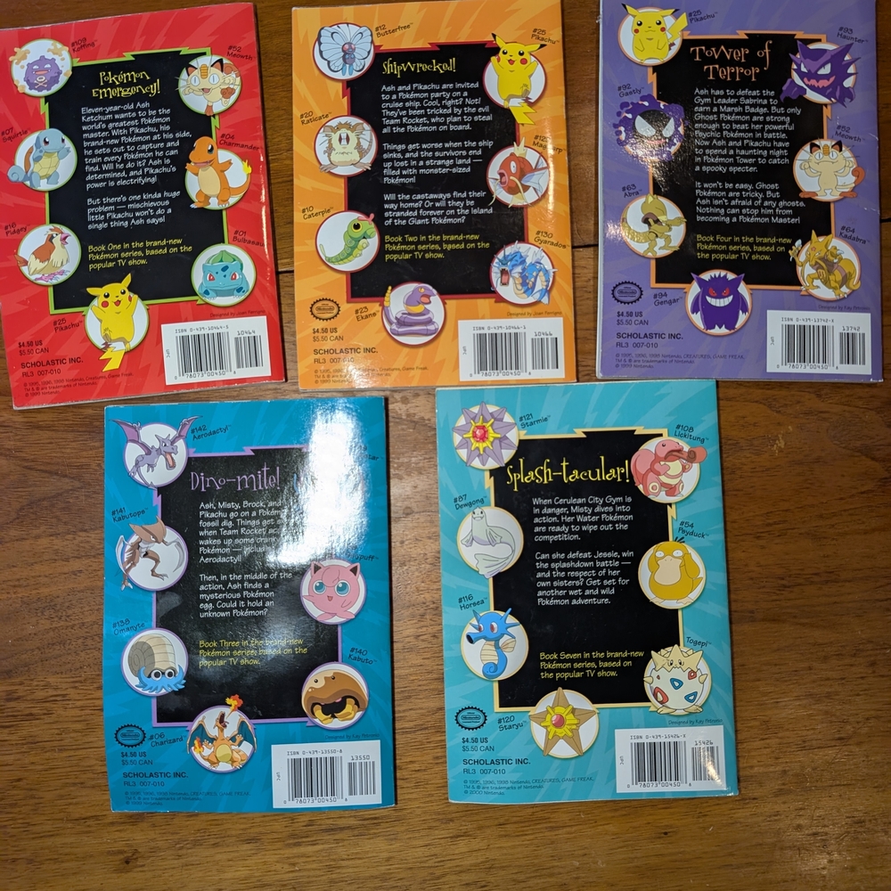 Pokemon Kids Books Set - Red, Blue, Yellow, Purple Covers - Picture 2 of 7